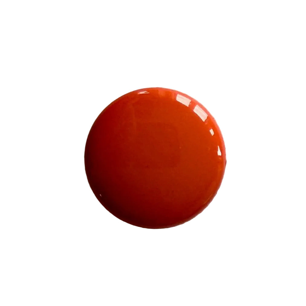Slightly Domed Orange Glossy Plastic Button