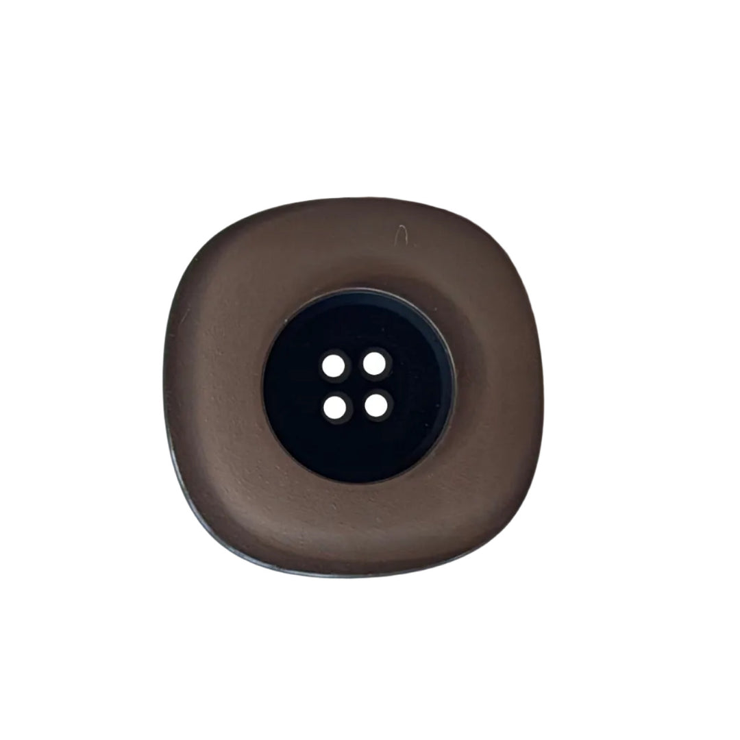 1 1/8" Square Rosebeige 4-Hole Plastic Button (Made in Germany)