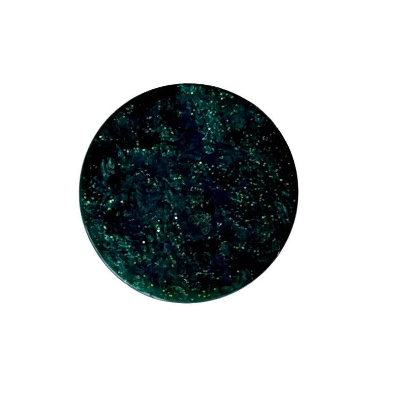 Slightly Domed Marbleized Malachite Plastic Button (Made in Italy)