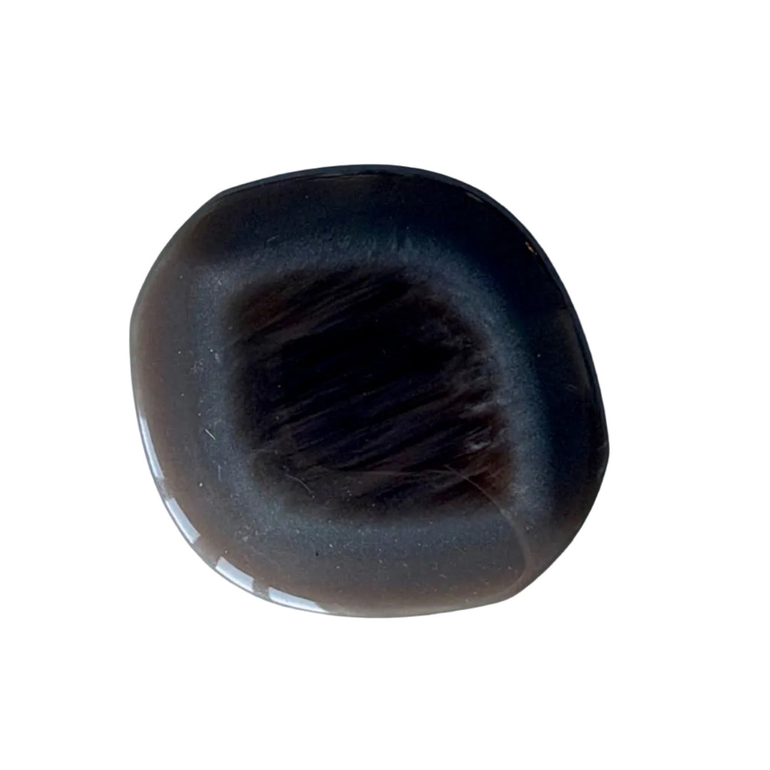 Fossilized Glossy Oblong Plastic Button (Made in Spain)