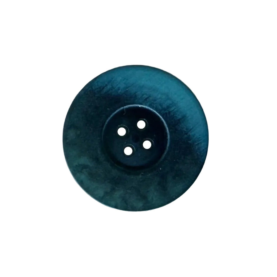 Brushed Teal 4-Hole Plastic Button (Made in Germany)