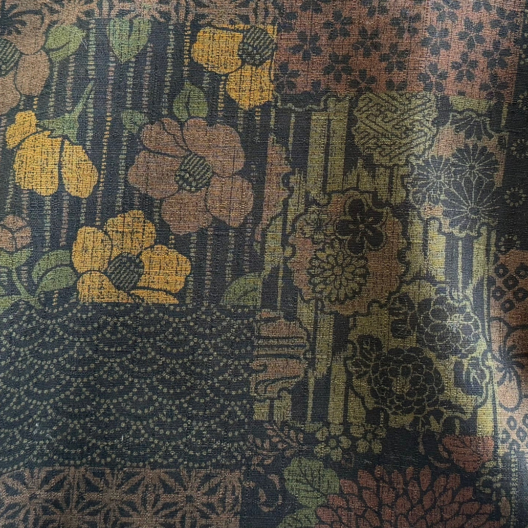 Boro Patchwork Forest Green Homespun Quilting Cotton (Made in Japan)