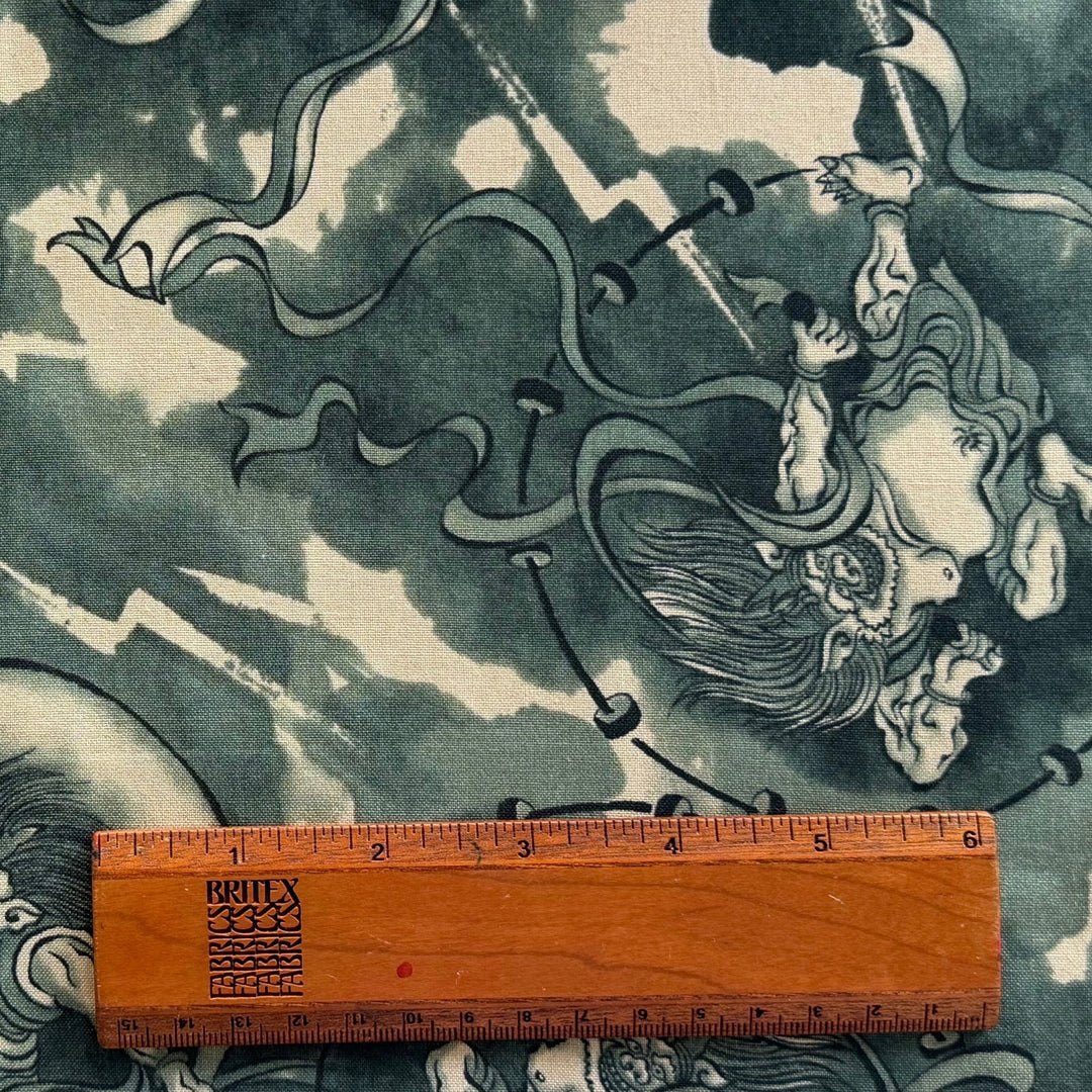 Fujin & Raijin Muted Jade Quilting Cotton (Made in Japan)