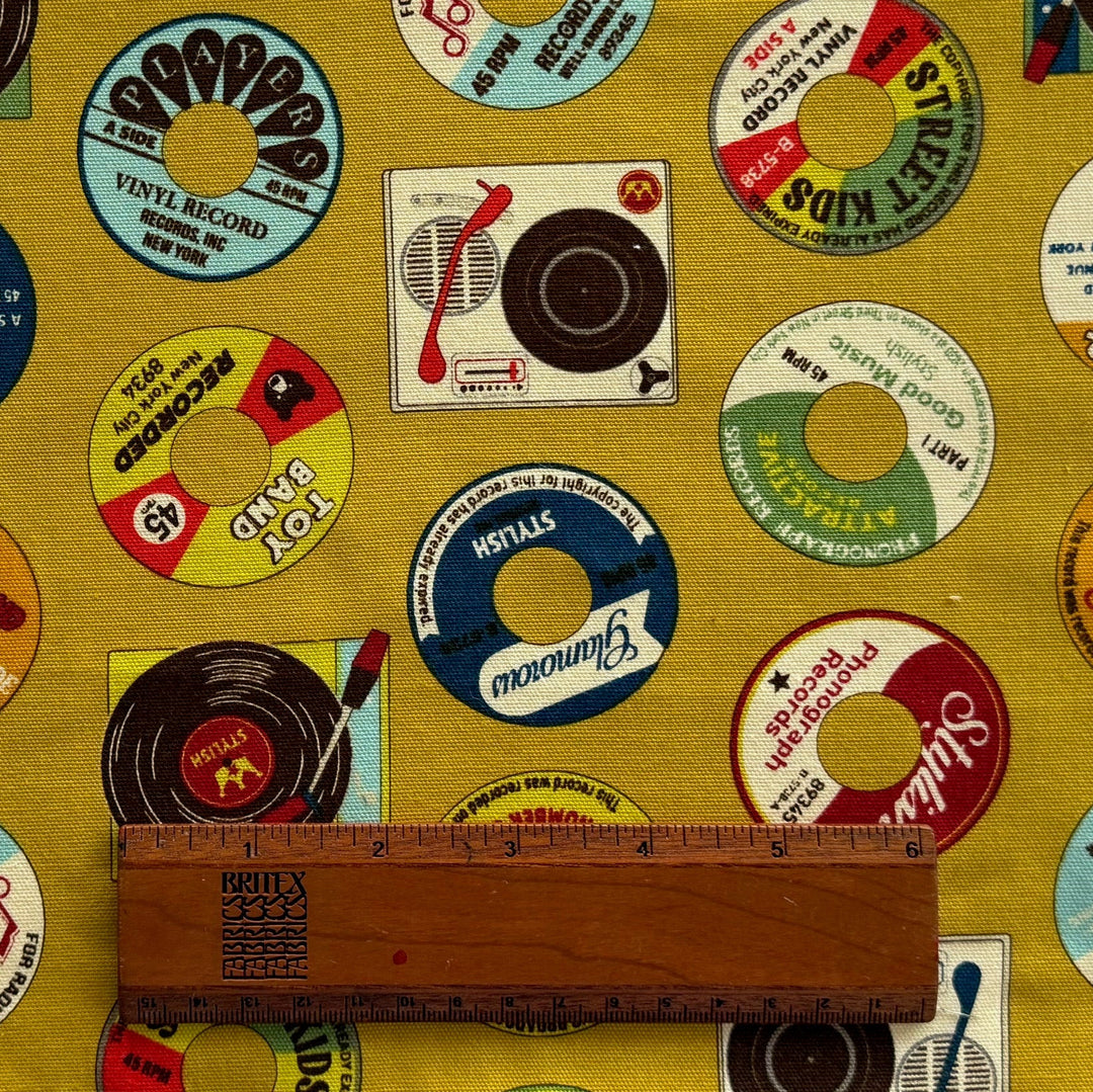 Retro Records Mustard Lighter Weight Cotton  Canvas (Made in Japan)