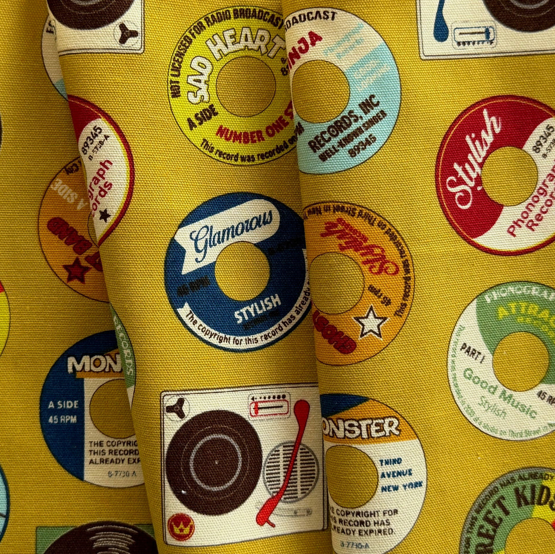 Retro Records Mustard Lighter Weight Cotton  Canvas (Made in Japan)