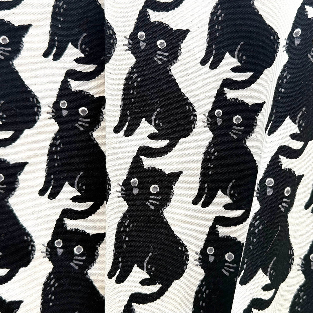 Neko-chidori Cats Lighter Weight Cotton Canvas (Made in Japan)