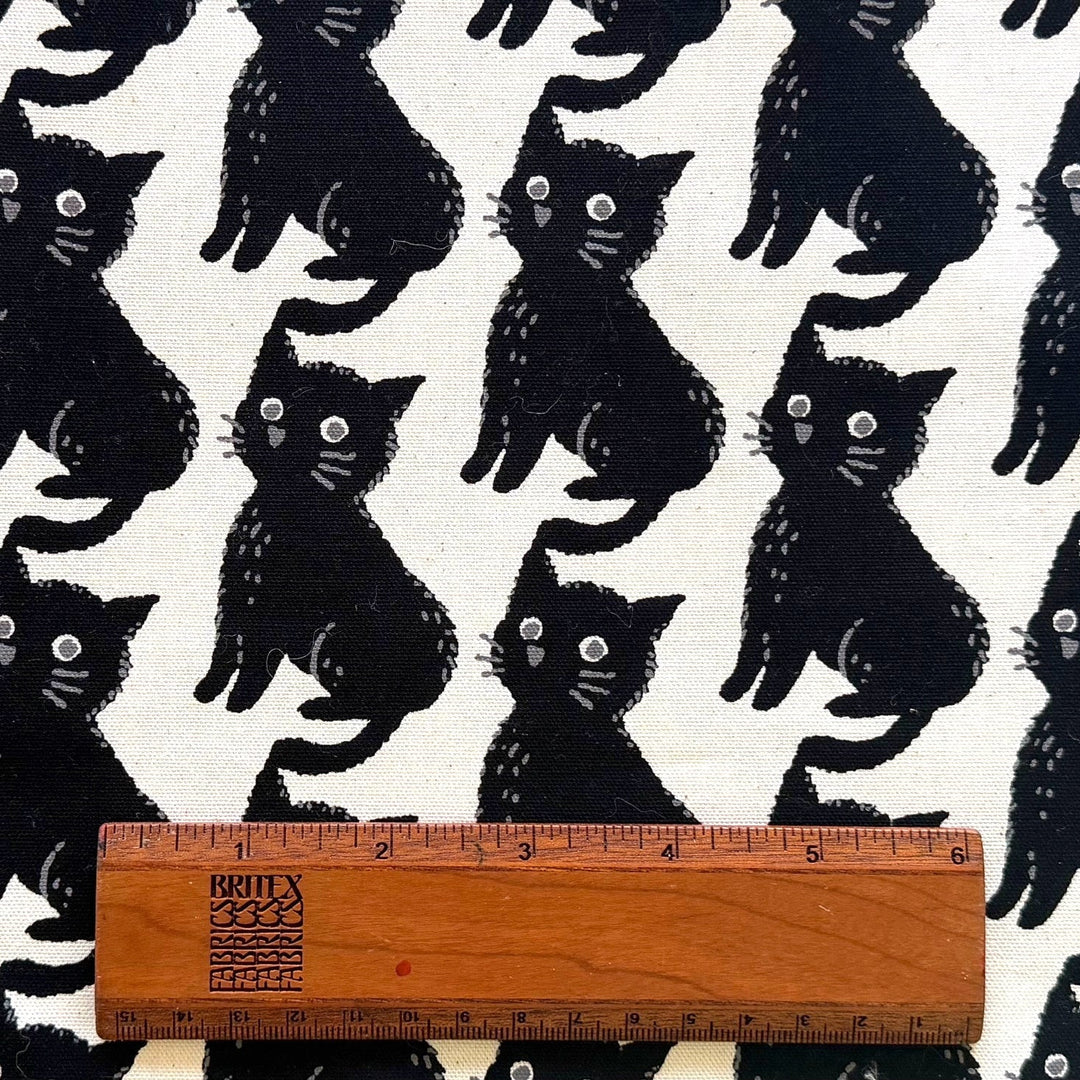 Neko-chidori Cats Lighter Weight Cotton Canvas (Made in Japan)