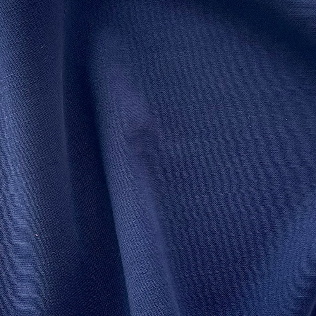 Mid-Weight Shadow Navy Stretch Wool Suiting (Made in Italy)