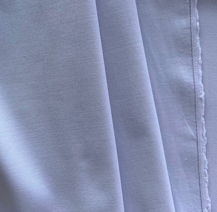High-End Mid-Weight Lavender Mist Stretch Virgin Wool Blend Gabardine (Made in Italy)