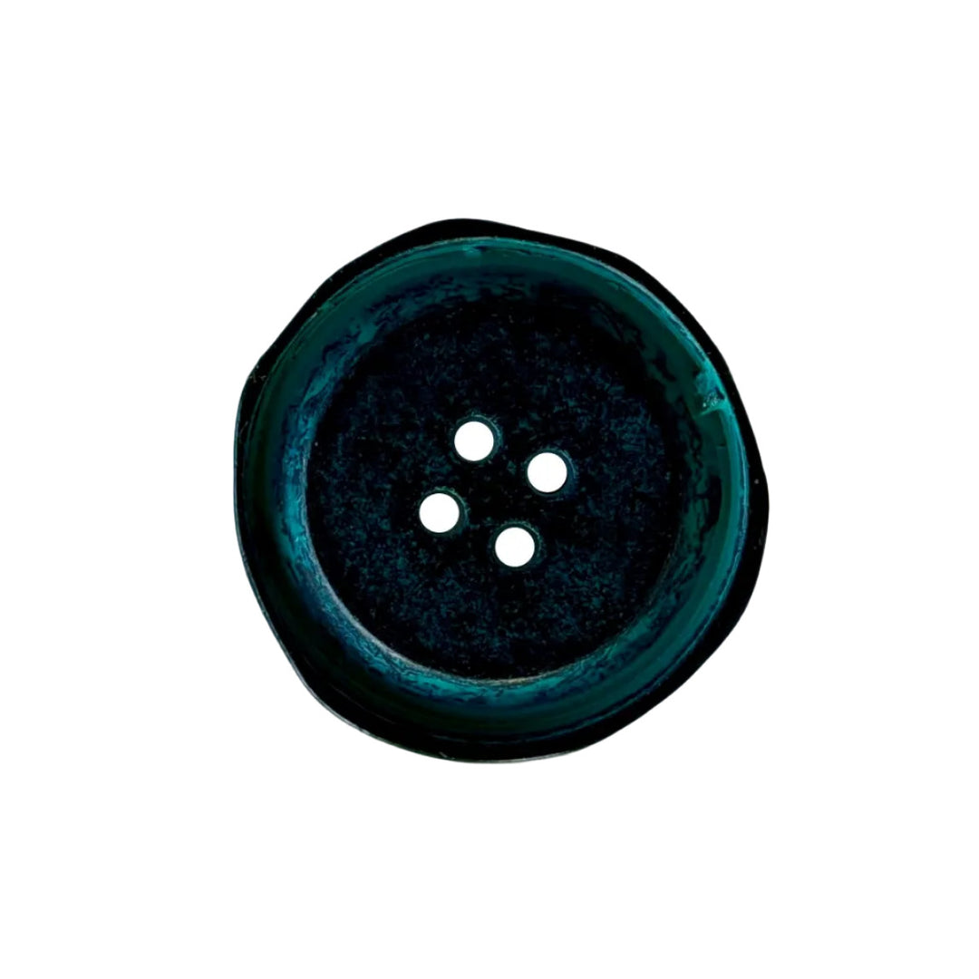 Teal Glade Irregular 4-Hole Metal Button (Made in Germany)