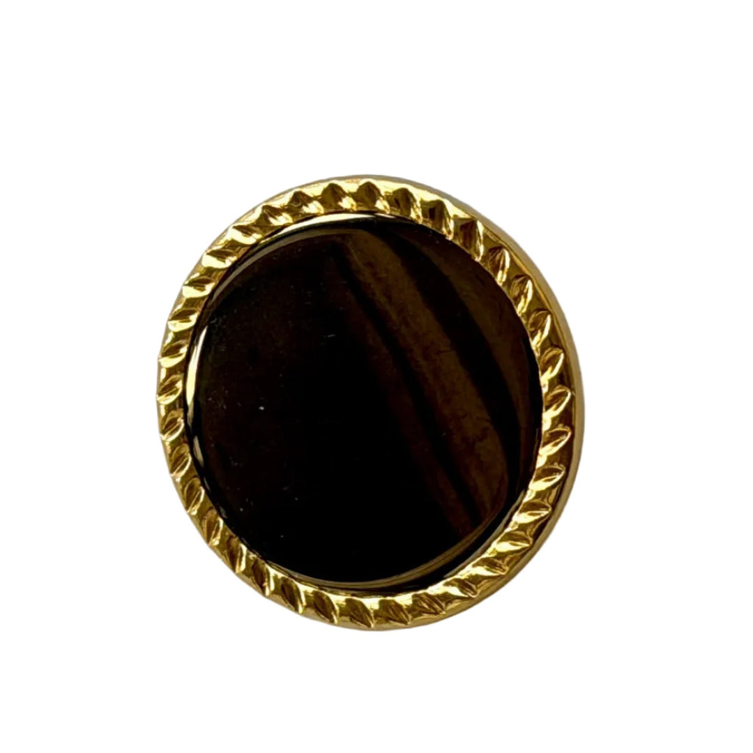 Couture Glossy Gold Vintage Metal Button (Made in France)