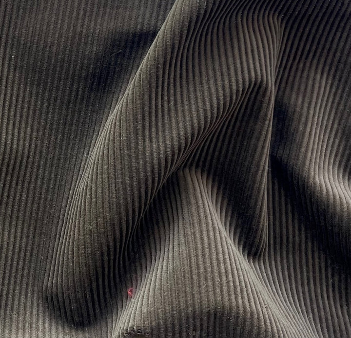 High-End Rich Chocolate Brown Stretch Mid-Wale Cotton Corduroy (Made in Italy)