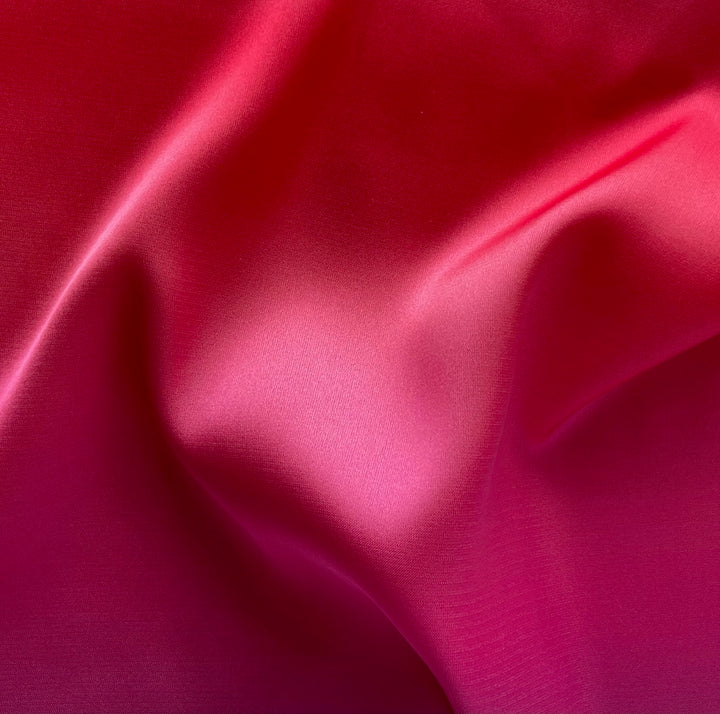 Flamingo Ombré Stretch Polyester Satin Charmeuse