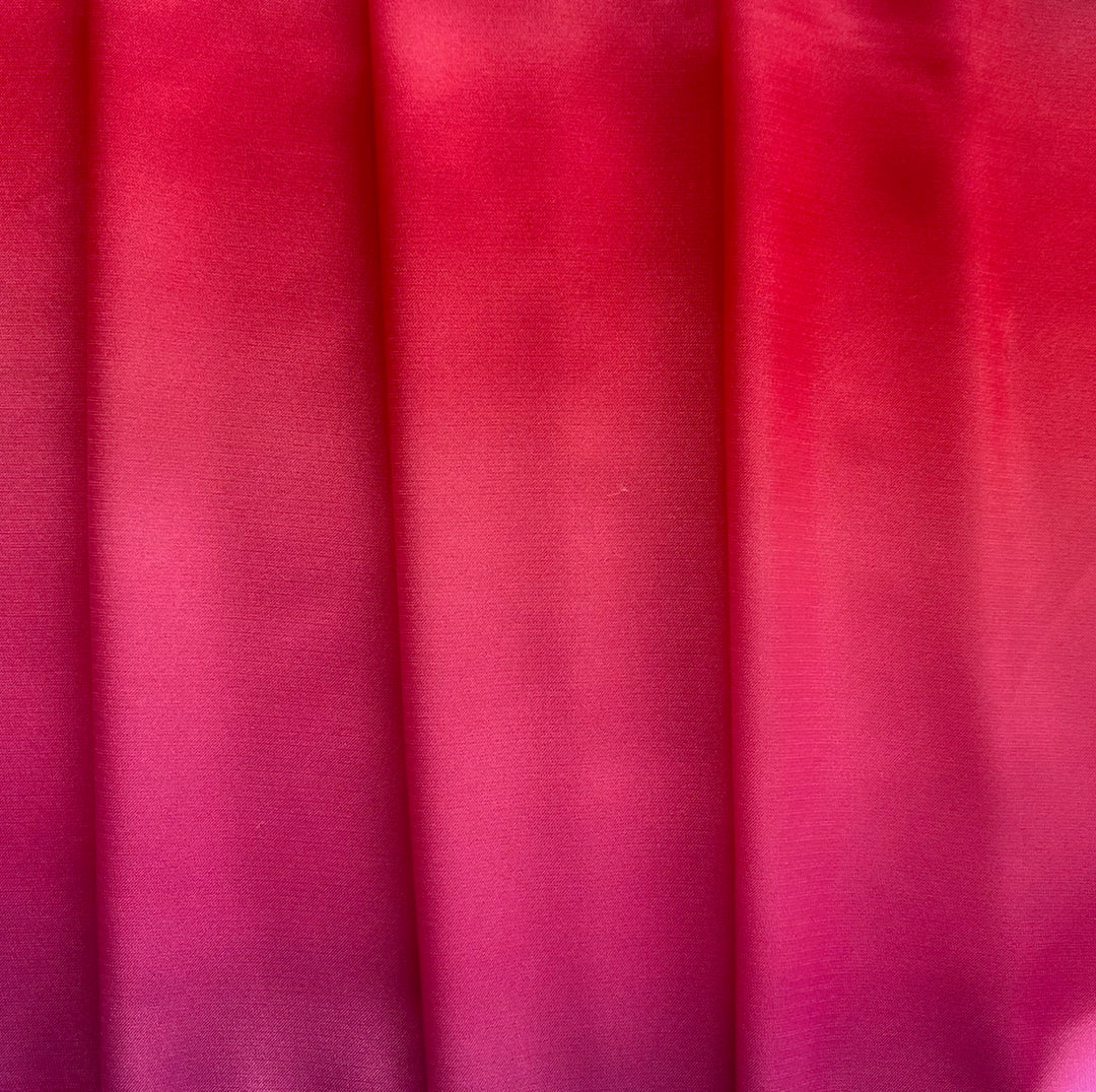 Flamingo Ombré Stretch Polyester Satin Charmeuse