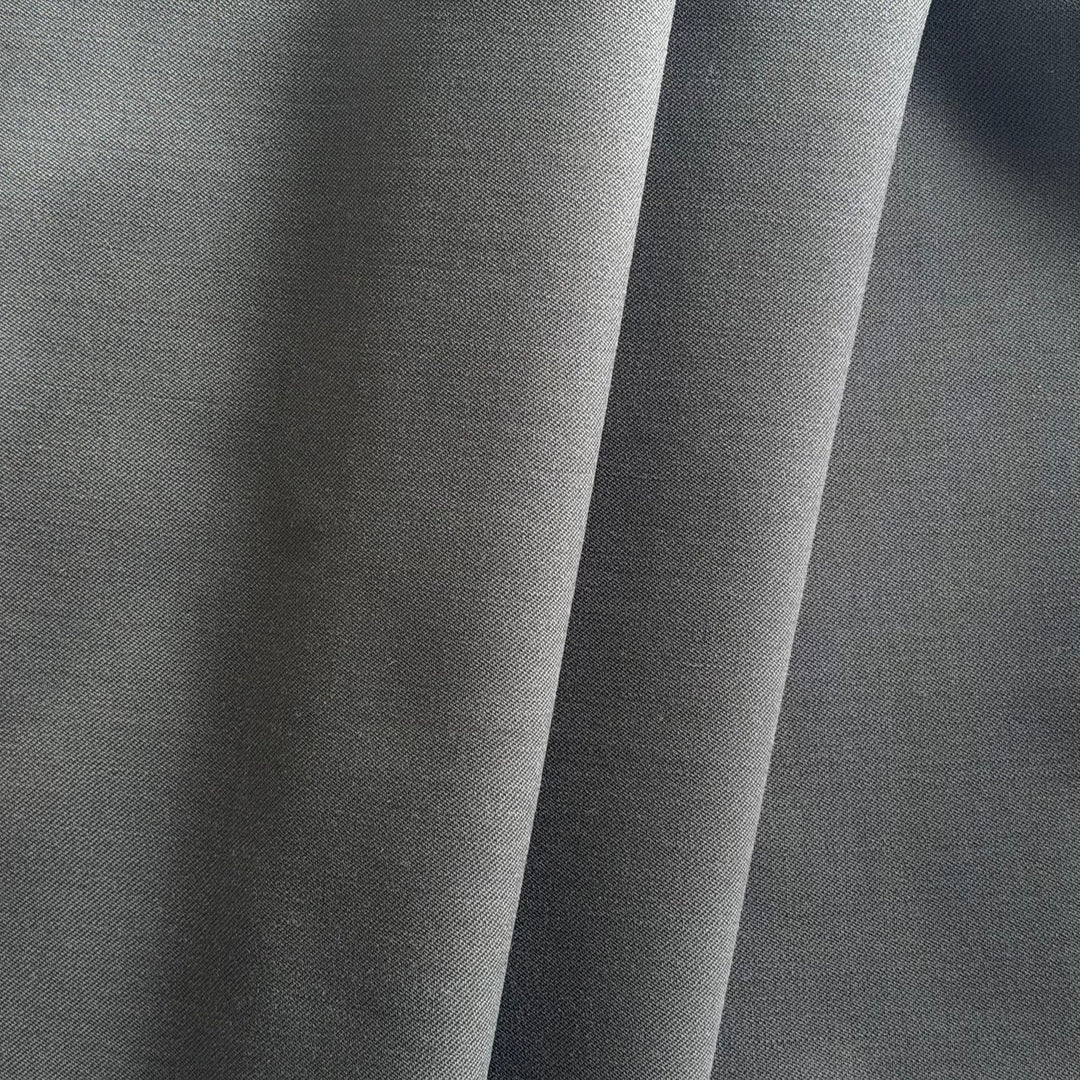 Lighter-Weight Whale Grey Stretch Wool Gabardine (Made in Italy)