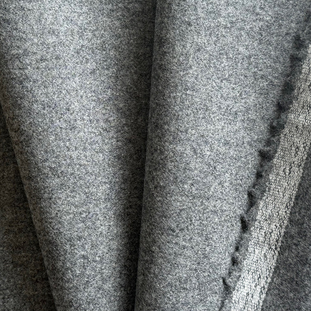 Mid-Weight Bankers Grey Wool Flannel (Made in Italy)