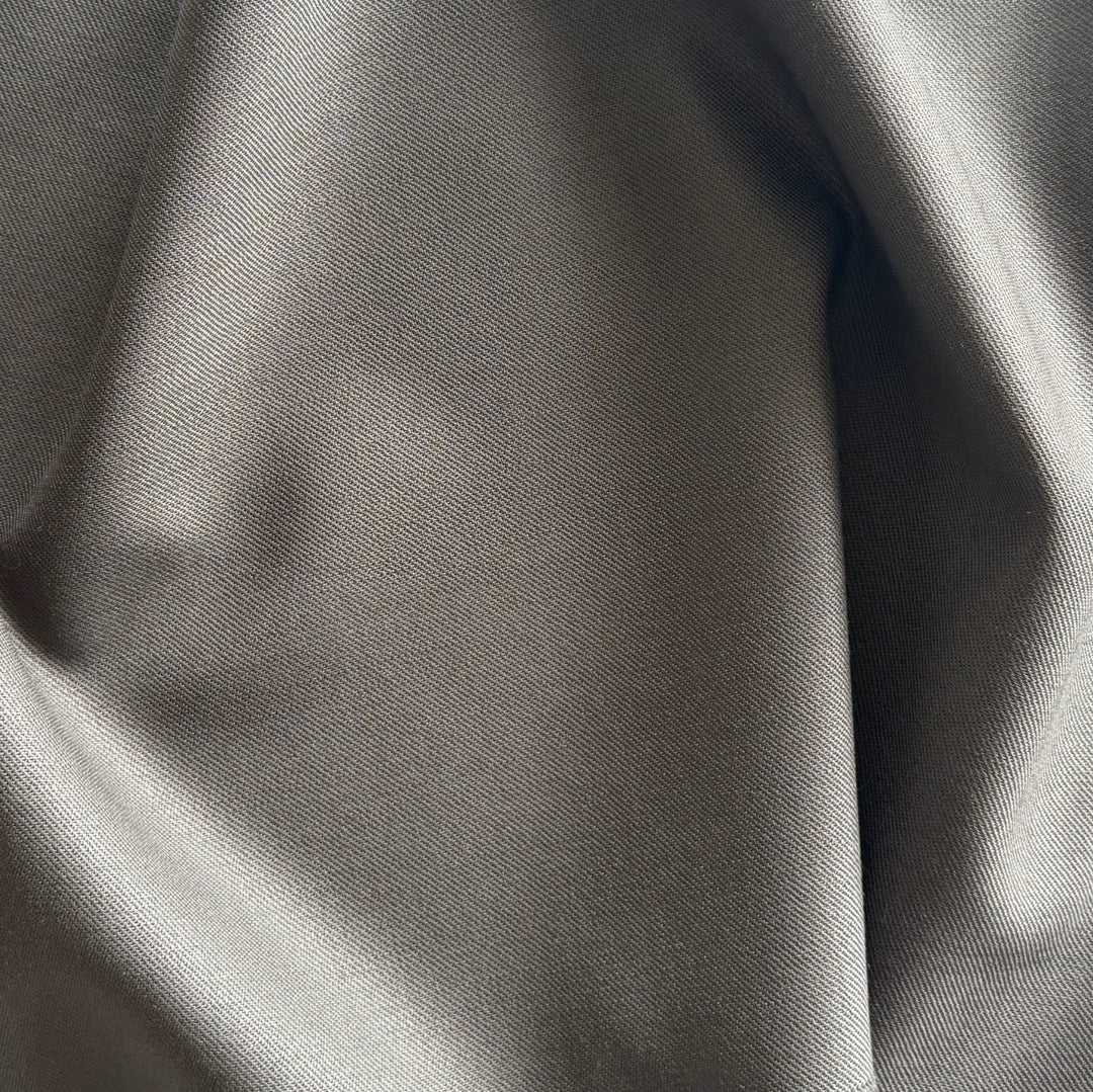 Lighter-Weight Dolphin Grey Stretch Wool Gabardine (Made in Italy)