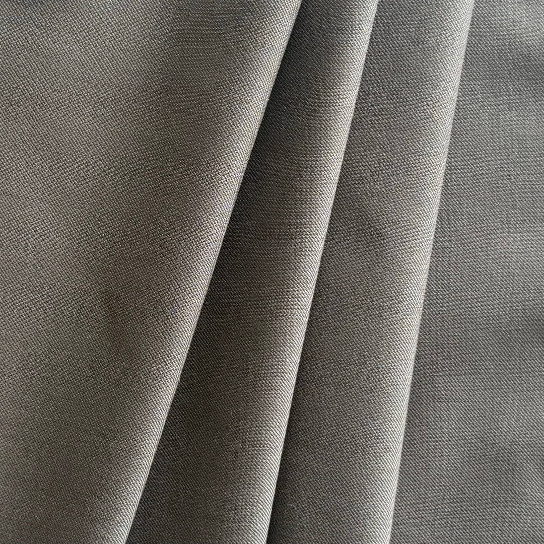 Lighter-Weight Dolphin Grey Stretch Wool Gabardine (Made in Italy)