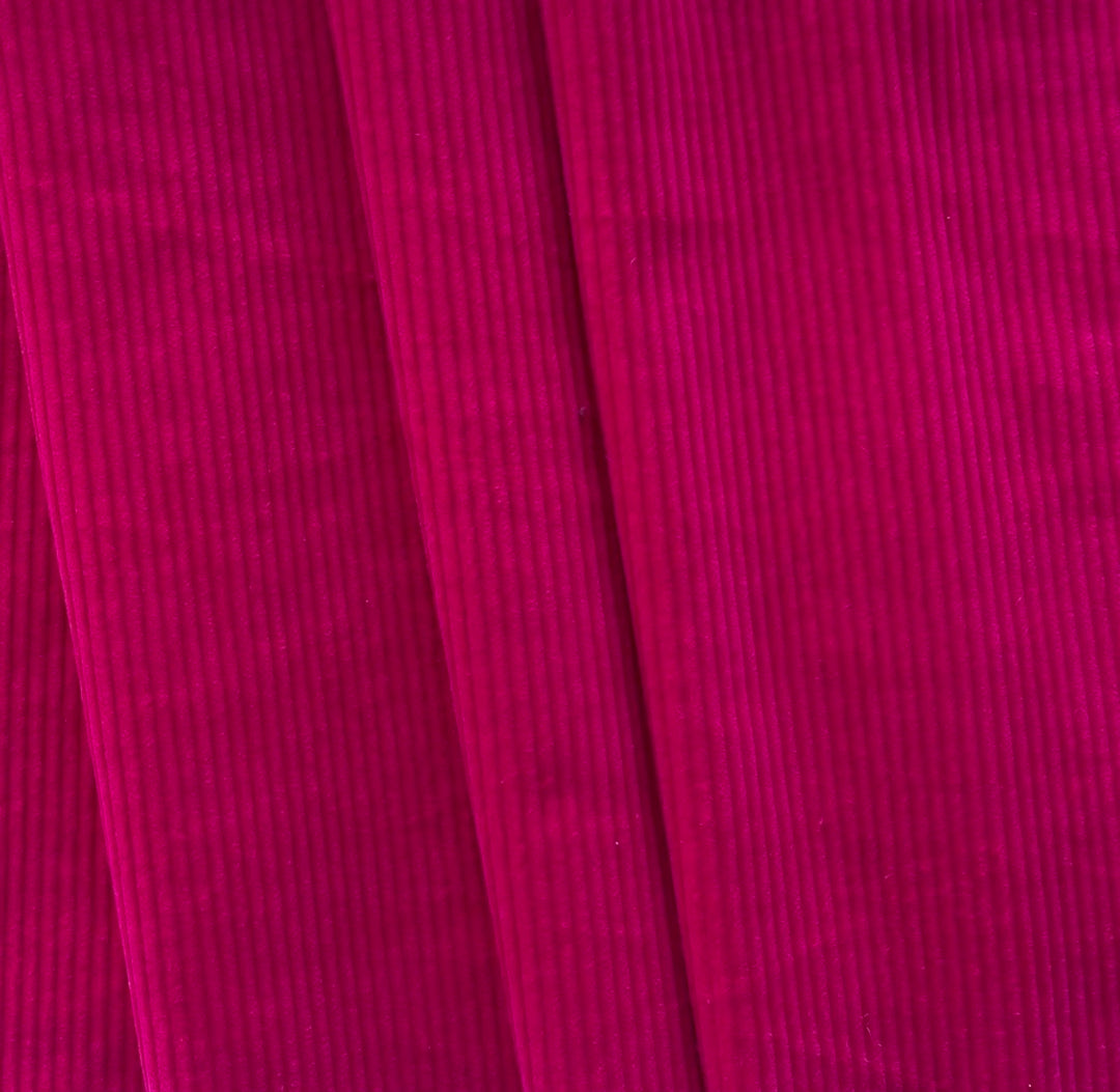 High-End Razzmatazz Hot Pink Stretch Mid-Wale Cotton Corduroy (Made in Italy)