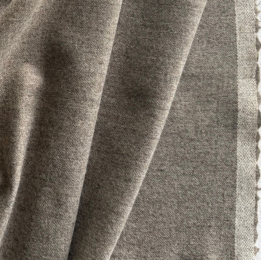 Loro Piana Greige Luxury Wool & Cashmere Flannel (Made in Italy)