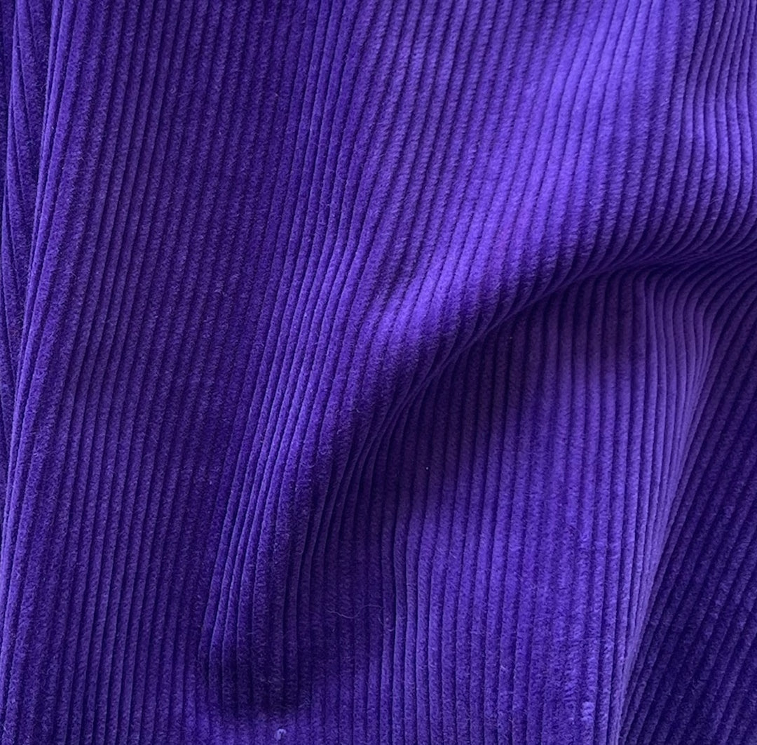 High-End Royal Purple Stretch Mid-Wale Cotton Corduroy (Made in Italy)