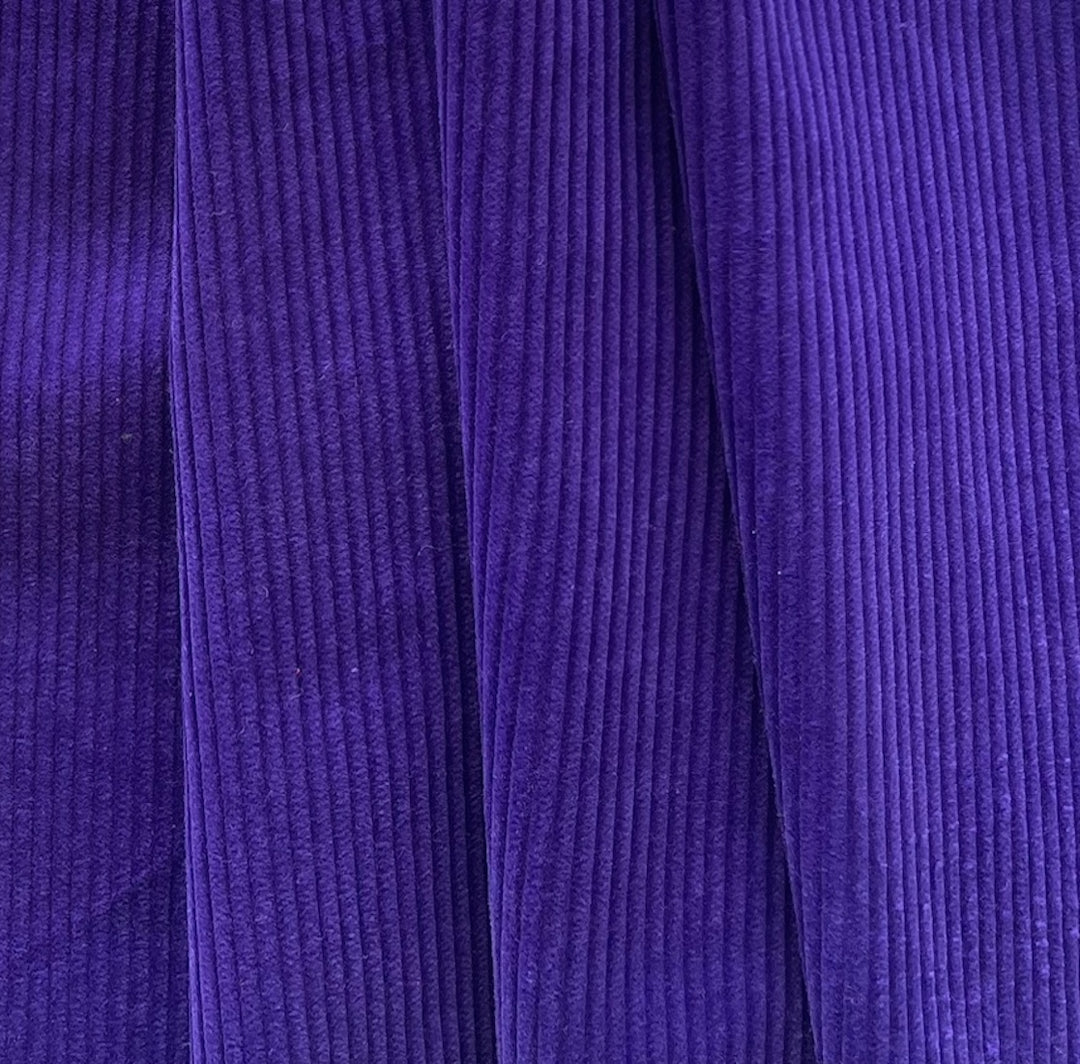High-End Royal Purple Stretch Mid-Wale Cotton Corduroy (Made in Italy)