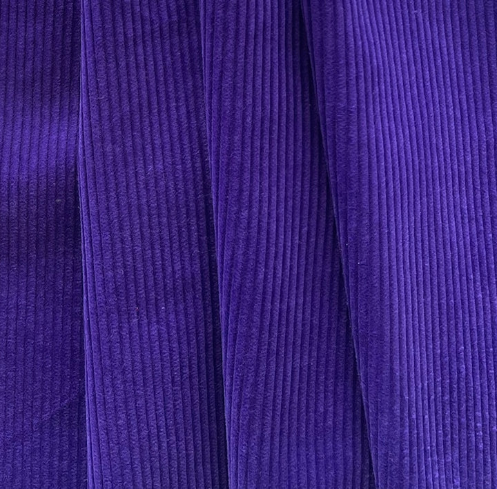 High-End Royal Purple Stretch Mid-Wale Cotton Corduroy (Made in Italy)