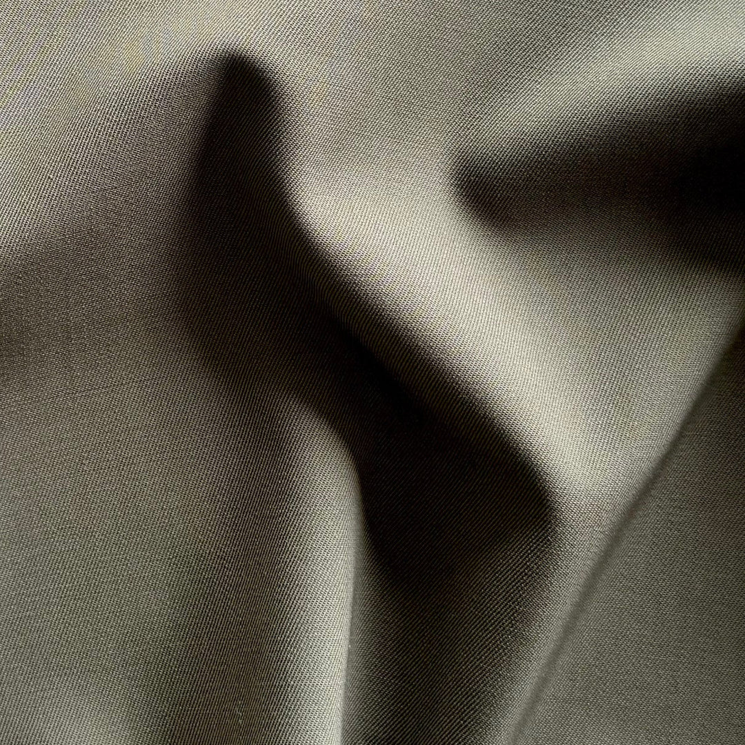 Burberry Heavier-Weight Pashmina Mushroom Stretch Virgin Wool Gabardine (Made in Italy)