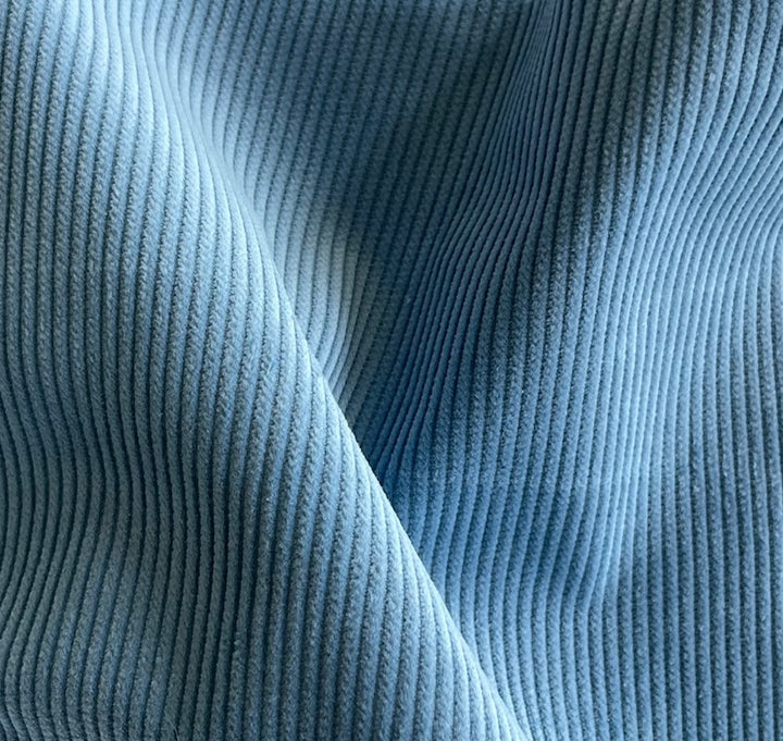 High-End Summer Sky Blue Mid-Wale Cotton Corduroy (Made in Italy)