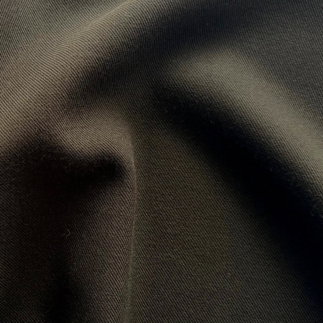 Heavier-Weight Mayan Chocolate Virgin Wool Gabardine (Made in Italy)
