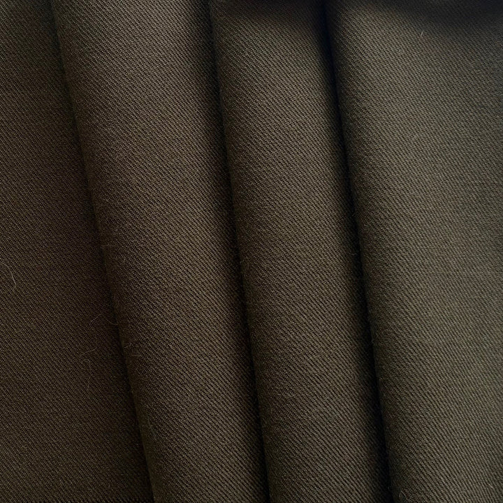 Heavier-Weight Mayan Chocolate Virgin Wool Gabardine (Made in Italy)