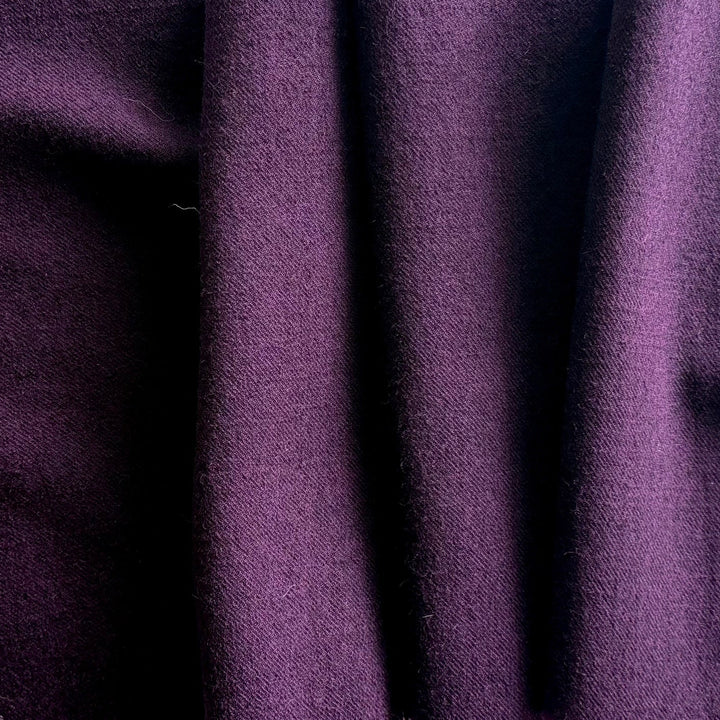 Mid-Weight Ripe Amethyst Washed Wool Flannel (Made in Italy)