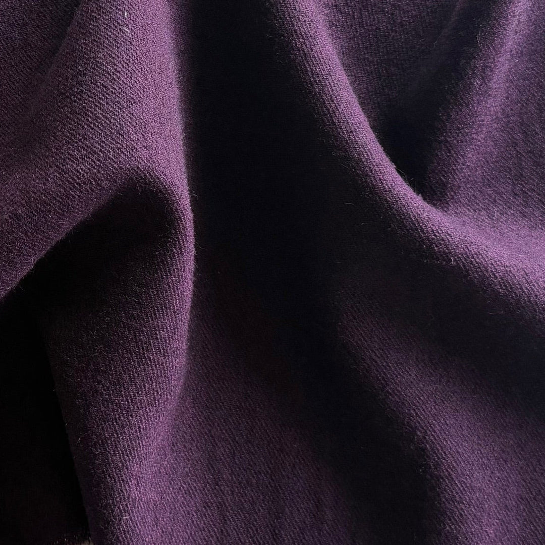 Mid-Weight Ripe Amethyst Washed Wool Flannel (Made in Italy)