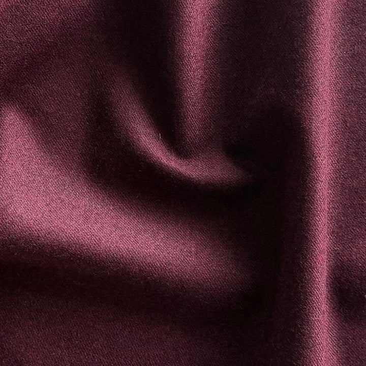 Lighter-Weight Rich Cabernet Drift Virgin Wool & Cashmere Flannel (Made in Italy)