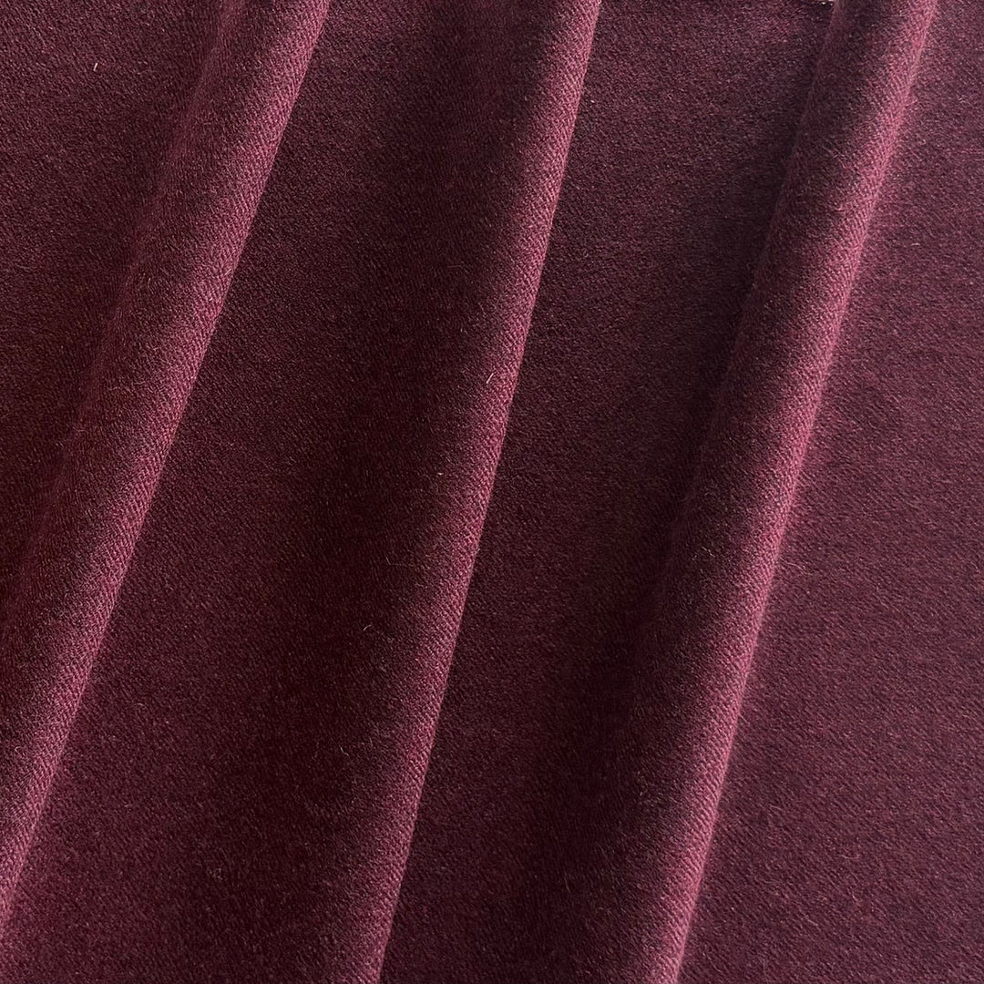 Lighter-Weight Rich Cabernet Drift Virgin Wool & Cashmere Flannel (Made in Italy)