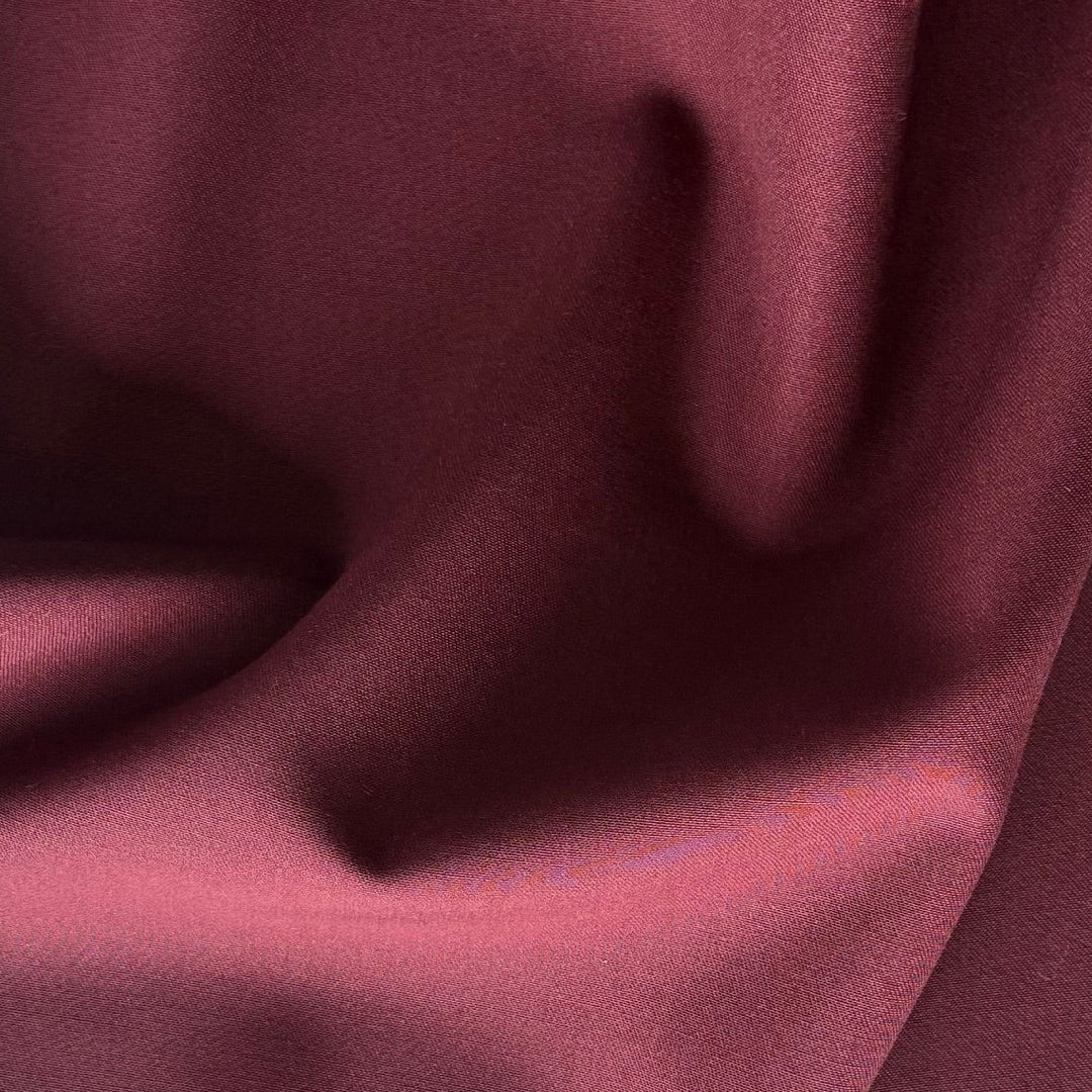 Lighter-Weight Claret Fine Wool Gabardine (Made in Italy)