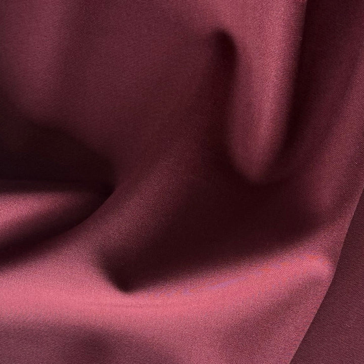 Lighter-Weight Claret Fine Wool Gabardine (Made in Italy)
