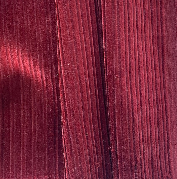 Couture Glossy Russet Multi-Wale Cotton Blend Corduroy (Made in Italy)