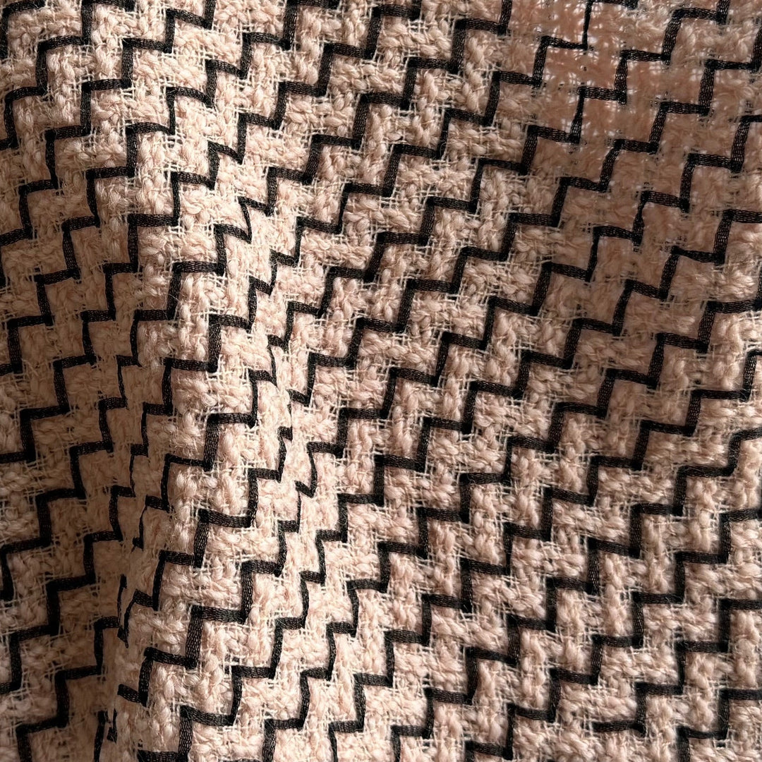 French Couture Diagonal Ballet Pink Wool Blend Bouclé (Made in Italy)