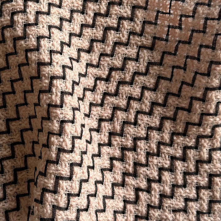 French Couture Diagonal Ballet Pink Wool Blend Bouclé (Made in Italy)