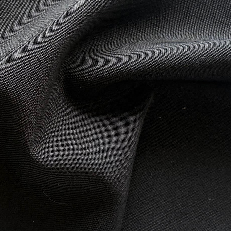 Dormeuil Onyx Black Barrathea Selvedged Wool Suiting (Made in Italy)