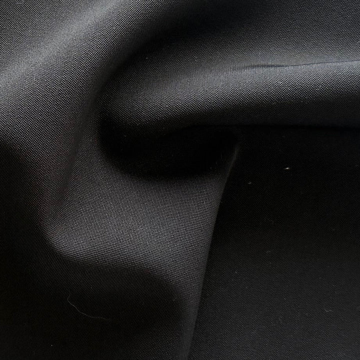 Dormeuil Onyx Black Barrathea Selvedged Wool Suiting (Made in Italy)