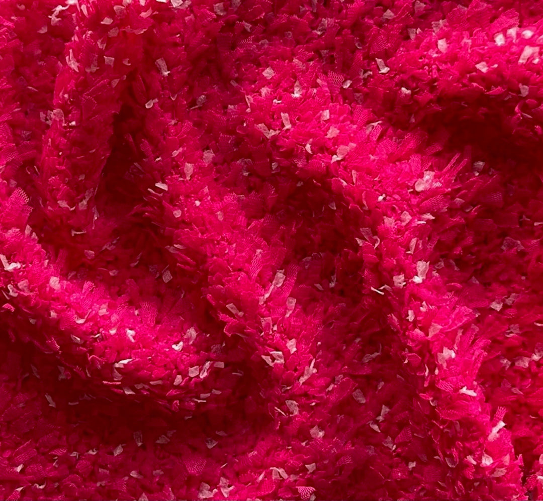 Fiery Amaranth Polyamide Blend Bouclé (Made in Italy)