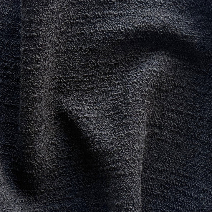 French Couture Elegant Black Wool Blend Bouclé (Made in Italy)