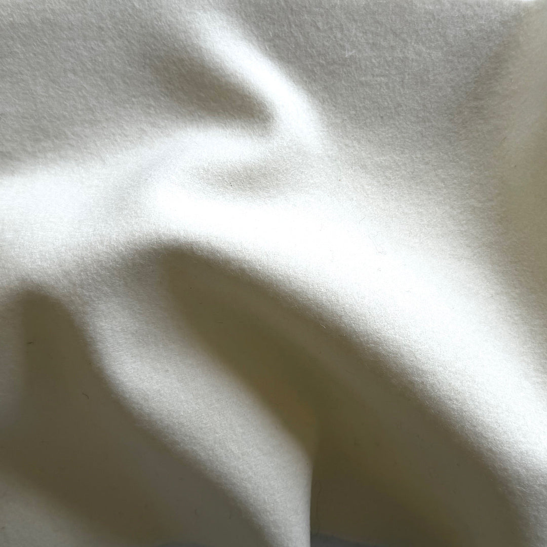 Classic Winter White Virgin Wool Melton Coating (Made in Italy)