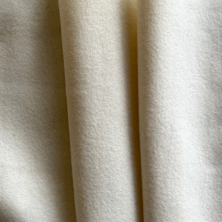 Classic Winter White Virgin Wool Melton Coating (Made in Italy)