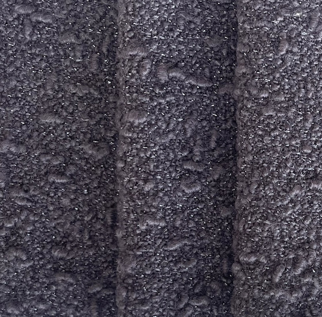 Mid-Weight Graphite Fog & Gold Metallic Wool Blend Bouclé (Made in Italy)