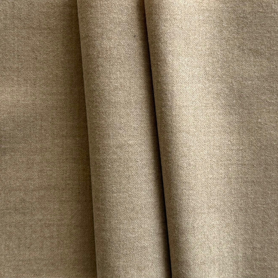 Loro Piana Lighter-Weight Heathered Oatmeal Stretch Wool & Cashmere Flannel (Made in Italy)