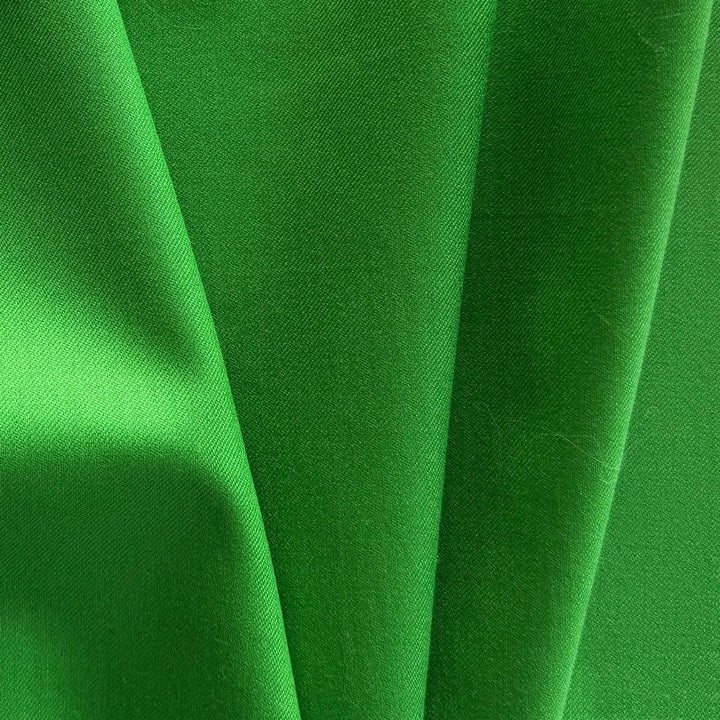 Mid-Weight Saturated Emerald Stretch Wool Gabardine (Made in Italy)