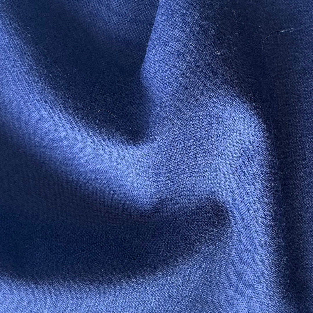 Seaside Navy Selvedged Virgin Wool Flannel (Made in Italy)